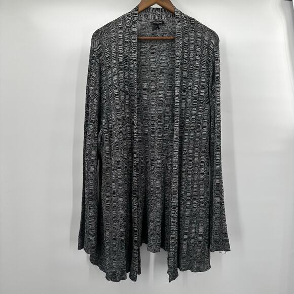 Eileen Fisher Cardigan Sweater Womens 2X Gray Silk Organic Linen Classic - Picture 1 of 11
